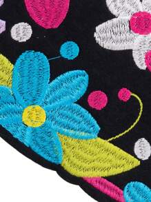 1 pièce Patch en forme de fleur en forme de cœur rouge, appliqué de broderie en polyester, pour tous les vêtements, chaussures et accessoires DIY