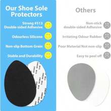 6pcs Outdoor Sports Anti-Slip Shoe Insoles, Shoe Bottom Anti-Slip Pads Suitable For Shoe Bottoms And Heels (Black - 6 Pcs)