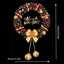 New Merry Christmas Wreath Electrostatic Stickers Window Stickers Cartoon Kids Room Stickers Wall Decoration