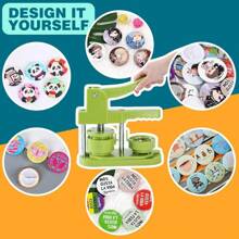 Button Maker Machine, 75mm(3 Inch) DIY Pin Button Maker Press Machine Kit, Badge Button Press Machine Pin Maker Machine With Free 100pcs Button Parts&Pictures&Circle Cutter&Magic Book - 2.25 英吋/58毫米 - 查看 5