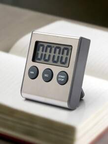 Stainless Steel Kitchen Timer With Magnetic Stand - Multifunctional, Battery-Powered (AAA), Ideal For Cooking & Restaurants