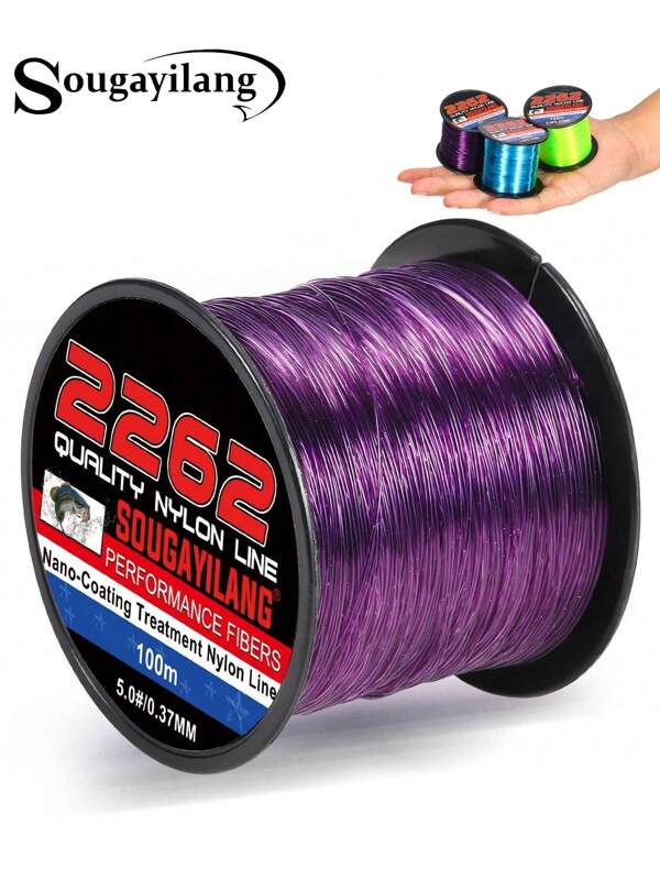 SOUGAYILANG 109yds Nano-Coating Treatment Nylon Fishing Line Superior Abrasion Resistant Monofilament Carp Fishing Line Outdoor Fishing Aceessories