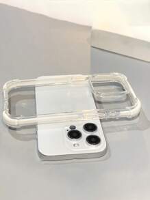 混合型边框装甲透明手机壳,兼容 17 Pro Max、17 Pro、17 Air、14、15、16、17 Pro Max、11、12、13、14、16E,防震后盖 - 白色 - 查看 4