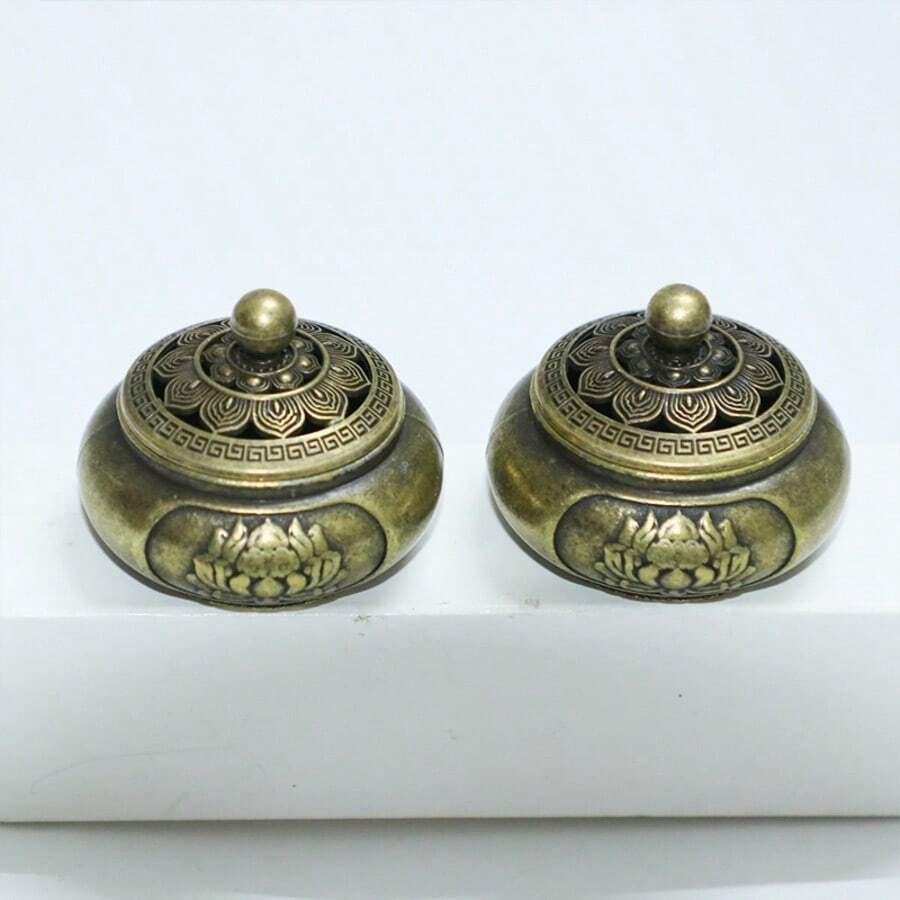 1 szt. Brązowy kolor kwiat lotosu pusty projekt aromaterapeutyczny palnik kadzidłowy, dekoracja biurka