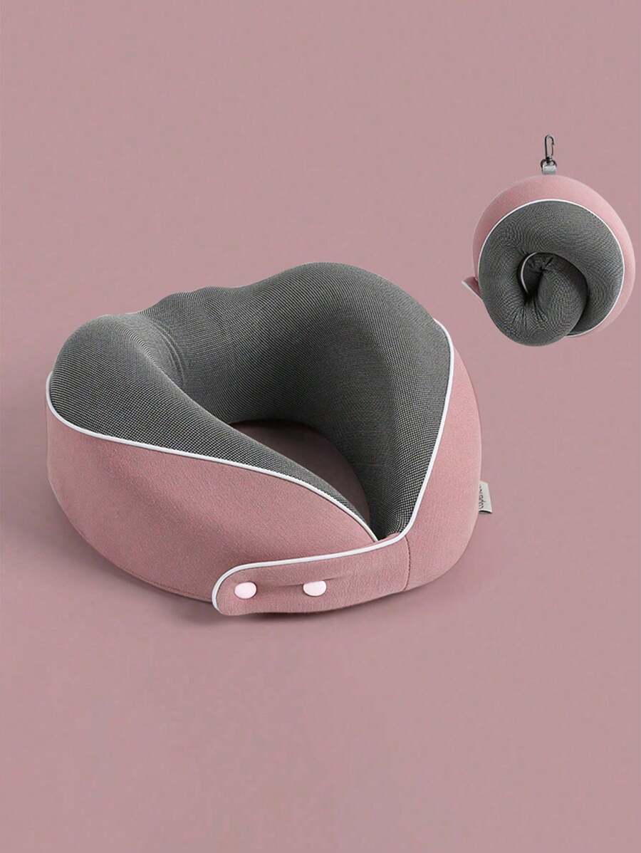 1 個旅行枕、旅行頸枕、旅行睡眠飛機枕 - 粉色 - 查看 1