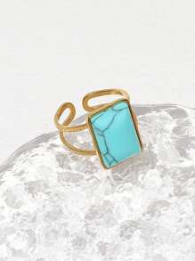Western Country Turquoise Series Necklace Bracelet Ring Earrings, Bohemian Holiday Style Elegant Fashion Stainless Steel Plating 18K Gold, Party Banquet Gifts, Daily Wear First Choice