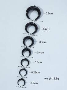 7pcs/Set Fashionable Transparent Invisible Acrylic Stretching Earplug Horn Shaped Ear Gauges