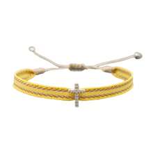 女士独特的哥伦比亚丝带水钻手链，波西米亚风幸运邪眼多层字母吊饰手链