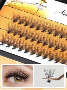 1 pudełko/60 20D Grubość 0,07 mm Pojedyncze przedłużane rzęsy Rzęsy w kępkach Naturalne sztuczne rzęsy NESURA Kępki Nagalash, Kępki rzęs, Pojedyncze rzęsy, Rzęsy, Sztuczne rzęsy