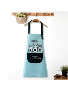 Fartuch kuchenny z regulowanymi sznurowadłami, olejoodporny i przeciwporostowy, kreskówkowy, uroczy, domowy fartuch w nowym stylu do gotowania w kuchni, wodoodporny i olejoodporny kombinezon, prace domowe w stylu japońskim, zmywalny fartuch kuchenny, kuchenny, domowy, poliestrowy, wodoodporny i olejoodporny fartuch ogrodniczki, ubrania robocze dla dorosłych, wodoodporny i olejoodporny fartuch dla kobiet, koreański, modny, domowy fartuch kuchenny, nowe ubrania robocze dla dorosłych w kuchni i gospodarstwie domowym