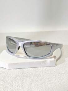 2 件男女通用简约时尚太阳镜，时尚运动骑行护目镜适合摄影、旅行、服装搭配 - 彩色 - 查看 5