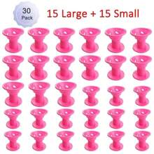 30pcs/Set No Heat Hair Curling Set, Silicone Curler Tools, Easy DIY Curls For All Hair Types, Women Home Hair Styling Accessories ,Hair Styling Tools - Multicolor - View 8