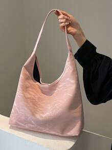 1pc YouBei Suede Large Capacity Underarm Bag Women Shoulder Messenger Bag (With Small Bag), Suitable For Girls, Ladies, College Students, New Professionals And Office Workers, Great For Work, Business, Commuting, School - Baby Pink - View 5
