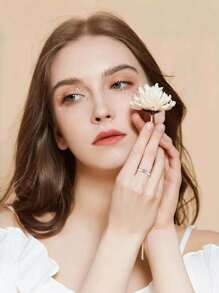 1 克拉莫桑石心形 925 纯银经典爱心珍珠戒指，简约，订婚/结婚戒指，防过敏，附莫桑石证书和礼品盒 - 1ct愛心玫金戒 - 查看 3