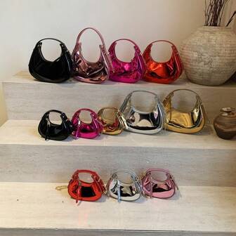 女士时尚单肩包，时尚新月设计，适合购物、聚会、夏季