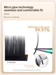 yelix 12排B/C/CC/D/L卷翘柔软浓密山茶花睫毛延长自然经典3D俄罗斯仿貂假睫毛预制优质羊绒单根睫毛美容沙龙简易扇形0.07粗度睫毛科技用品24小时约会魅力睫毛簇、睫毛簇、单根睫毛、睫毛、假睫毛 - 黑色 - 查看 5