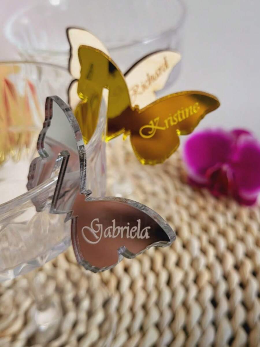 4.5cm Butterfly Drink Marks, Personalized Glass Decor, Custom Wine Charm, Wedding Wine Charms, Gold Wine Charms, Wine Charms, Wedding Charms,Multi-Functional,Durable,Ornamental,Reusable,Exquisite,Stylish,High-Quality,Colorful,Modern,Custom,Personalized,Unique,Ideal Gifts For Him,Ideal Gifts For Her,Boyfriend,Dad,Girlfriend,Mom,Family,Friends,Tea Room,Home,Garden,Office,For Anniversaries,For Valentine's Day,For Mother's Day,For Birthdays,For Father's Day,For Graduation,For Weddings,For Housewarming,SummerHoliday - Multicolor - View 1