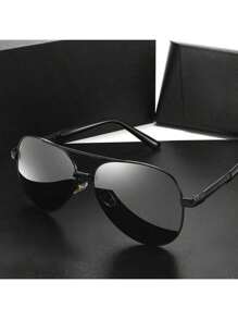 1 pièce Nouvelles lunettes de mode polarisées de luxe pour hommes, lunettes de mode pour la conduite pour hommes, marque designer vintage noire pour hommes, lunettes de soleil décontractées pour l'été, la plage, les vacances, l'extérieur et les voyages