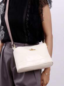 品牌奢华女士邮差包软皮手提包设计师时尚女士单肩包斜挎包女士 - 白色 - 查看 10