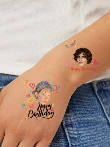 12/24/30/60/120/150/300pcs Custom Temporary Tattoo Stickers, Personalized Photo Tattoo Stickers, Personalized Picture Tattoo Stickers, Custom Valentine's Day Gifts Exquisite, Stylish, Vintage, Modern, Colorful, Leisure, Basics, Casual, Soft, Unique, Customized, Personalized, Custom, Ideal Gifts For Her, Girlfriend, Her, Boyfriend, Friends,Chic Autumn