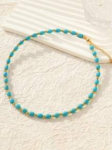 Western Country Turquoise Series Necklace Bracelet Ring Earrings, Bohemian Holiday Style Elegant Fashion Stainless Steel Plating 18K Gold, Party Banquet Gifts, Daily Wear First Choice
