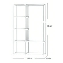 Closet Buildable Small Wardrobe Organizer For Portable Clothes FHM_CR-02DP - Navy Blue - View 2