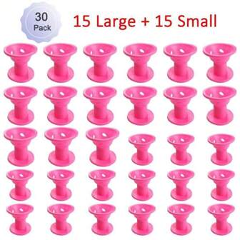 30 件/套无需加热卷发套装，硅胶卷发器工具，适合所有发质的简易 DIY 卷发，女士家用美发配件，美发工具