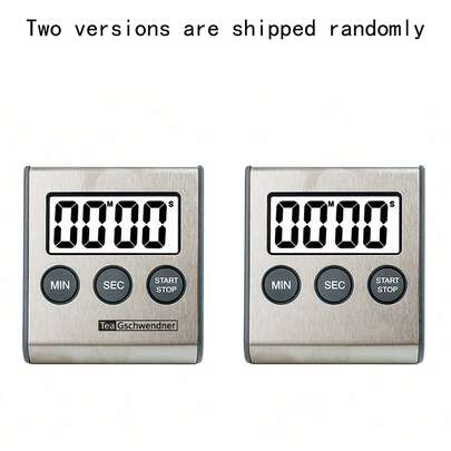Stainless Steel Kitchen Timer With Magnetic Stand - Multifunctional, Battery-Powered (AAA), Ideal For Cooking & Restaurants