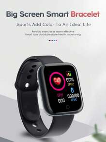 Reloj inteligente con pantalla de 1,3 pulgadas y correa de silicona, color negro - Negro - Ver 7