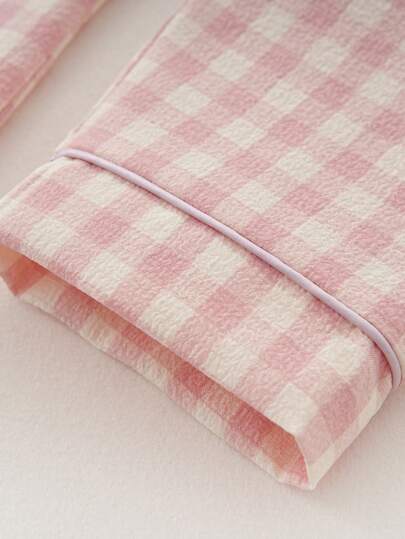 Women Long Sleeve Top Pants Pajama Set, Loose Fit Homewear Lapel, Com Tafel Home Outings, Fall Clothes view 6