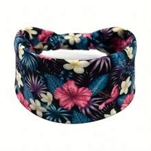 1/4 Stücke Boho-Stil elastische breite Stirnbänder, Blume Muster Sport Haarband, Frühling/Sommer, Haarzubehör, Turban Stirnband