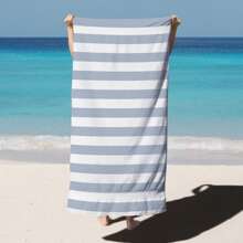1 Stück gestreifte Strandtuch, weiches, saugfähiges Sonnenschutz-Strandtuch für Männer & Frauen