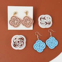 Chinese Knot Retro Texture Polymer Clay Cutters Mold National Pattern Soft Ceramic Earring Clay Cutting Mold Fashion Accessories - Pastel - View 1