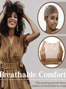 12PCS Brown Wig Caps For Women And Men, Stretchy Nylon Stocking Caps With Closed End Mesh, Lightweight And Breathable - Brown - View 9