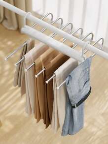 1pc Foldable PET Pants Hanger,Japanese Style Simple White Multifunctional Cloth Hanger