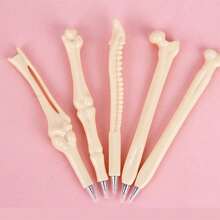 3pcs Creative Bone Shaped Pen, Novelty Realistic Skeleton Style Ballpoint Pen, Halloween Promotional Gift