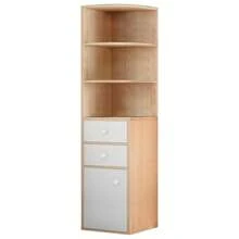 Tall Corner Cabinet, Sofa Side Corner Storage Cabinet, Triangle Corner Hutch With Open Shelves, Drawer, Single Door, Bathroom Storage Cabinet For Laundry Room, Living Room, Kitchen - 白色 - 查看 6