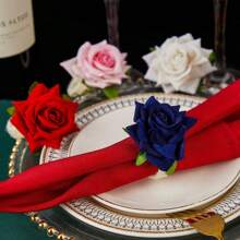 4/6pcs Lifelike Rose Napkin Rings, New Napkin Holders For Restaurant, Hotel Table Decorations, Suitable For Wedding, Decoration, Hotel, Festival, Etc.
