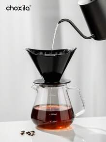 choxila 1pc V60 keramische koffiefilter, ingot-vormig overgietkoffiefilter, Sharing Pot druppelfilterbeker, herbruikbare kegelvormige overgietkoffiezetter met vleugelvormige zijkanten, koffie-accessoires