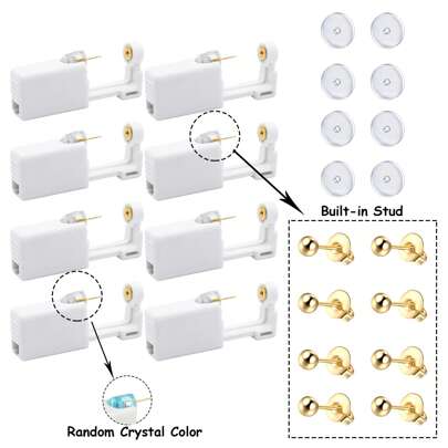 Kit desechable de perforación de orejas, pistola de perforación de orejas con pendiente incorporado, kit de pistola de perforación de orejas para usar en casa