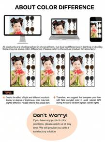 2PCS Kid's Hair Bun Extensions Wig Ring Synthetic Children's Wig Girl Flower Head Hair Artifact Wig Elastic Rubber Band Hair Bun Chignon Kid Children Wig Hair Accessories