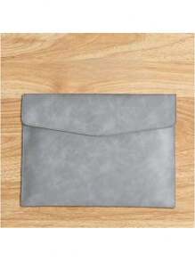 1pc Minimalist A4 Leather Document Organizer, Fashion File Folder, Waterproof Storage Box, Office Supplies Pouch, Portable Business File Holder For Books And Office Items