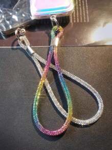 1 pieza Cordón de teléfono de lujo con cristal y strass, correa elegante de pulsera colgante, correa de cuello de teléfono con estilo de pulsera de alta gama para mujeres, obsequio correa de teléfono celular para madre, familia, amigos, cumpleaños, vacaciones