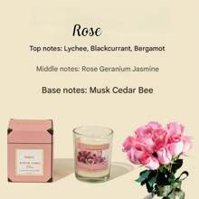 1 件 50 克玫瑰香味大豆蜡烛，家居装饰，送给朋友和家人的礼物，香味芳香疗法蜡烛