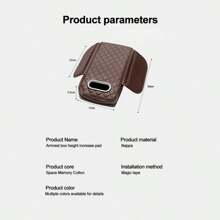 Reposabrazos de coche Kebidumei, almohadilla para caja de pañuelos, protector de consola central con bolsillo de almacenamiento lateral y soporte para papel - Gris - Ver 6