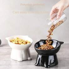 Black Cat Bowl Ceramic Cat Bowl Pet Bowl Pet Supplies Cat Bowl Dog Bowl Macaron Color New Cat And Dog Universal Pet Bowl