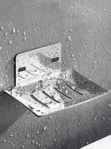 1pc Shower Soap Holder , No Drilling Required, Rust-Proof Stainless Steel Soap Holder, Home Farmhouse Wall Mounted Shower Soap Holder, Kitchen Sponge Holder Home Bathroom Decor Fall Decor Back To School - Multicolor - View 6