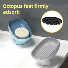 1pc Bathroom Countertop Soap Box, Adjustable Angle Soap Box, Plastic Oval Soap Holder Installed On Bathroom Countertop, With Drainage Hole, Luxurious Detachable Soap Tray, Suitable For Bathroom Sink, Laundry Countertop