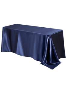 Deluxe Satin Navy Blue Tablecloth Kit - Rectangular Formal Dining Cloth With Non-Slip Lined Suitable For Home Dining Table Indoor And Outdoor Wedding Party Decoration - Multicolor - View 24