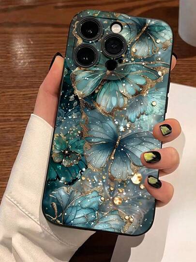 1pc Minimalist Butterfly Eye Skin-Feel Anti-Drop TPU Phone Case Compatible With IPhone 17/11, 16 Pro Max, 16 Pro, 16, 15 Pro Max, 14 Pro Max / Galaxy S25 Series, A16 / Honor X6A, X7B, X8B / 13C, Note 13